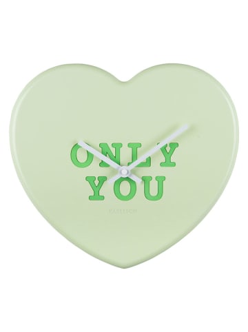 Karlsson Wandklok ''Heart Candy'' groen - (L)27 x (B)30 cm