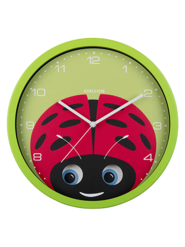 Karlsson Zegar ścienny "Peekaboo Ladybug" w kolorze zielonym - Ø 30,8 cm