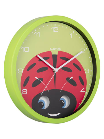 Karlsson Zegar ścienny "Peekaboo Ladybug" w kolorze zielonym - Ø 30,8 cm