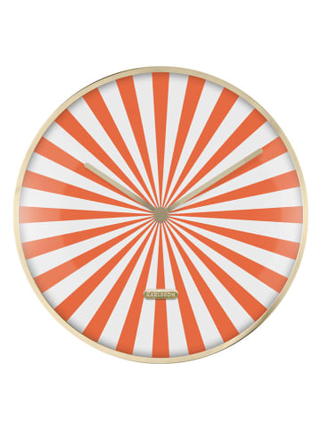 Karlsson Wandklok "Candy Swirl Dome" oranje/wit - Ø 40 cm