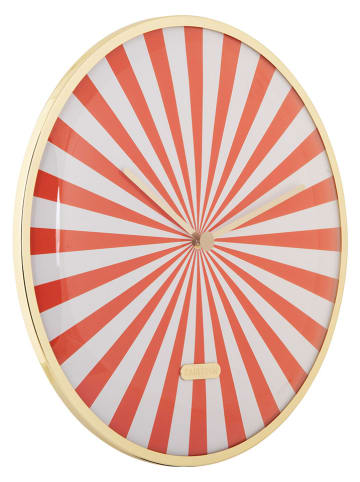 Karlsson Wanduhr "Candy Swirl Dome" in Orange/ Weiß - Ø 40 cm