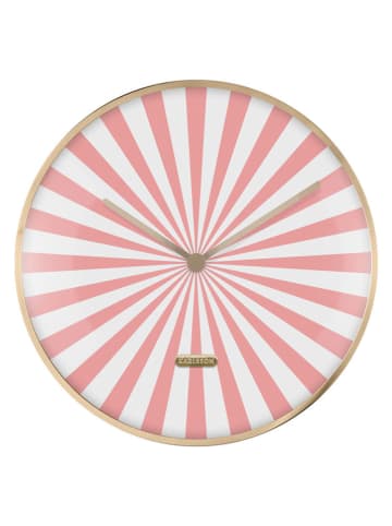 Karlsson Zegar ścienny "Candy Swirl" w kolorze jasnoróżowo-kremowym - Ø 40 cm