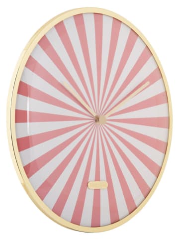 Karlsson Zegar ścienny "Candy Swirl" w kolorze jasnoróżowo-kremowym - Ø 40 cm