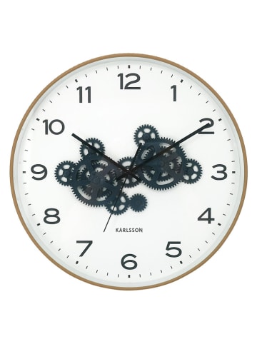 Karlsson Wandklok ''Open Gear'' lichtbruin/zwart - Ø 40 cm