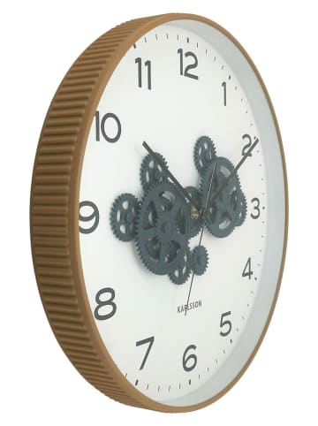 Karlsson Wandklok ''Open Gear'' lichtbruin/zwart - Ø 40 cm
