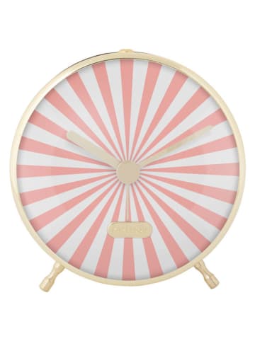 Karlsson Tischuhr "Candy Swirl" in Rosa/ Creme - Ø 12,5