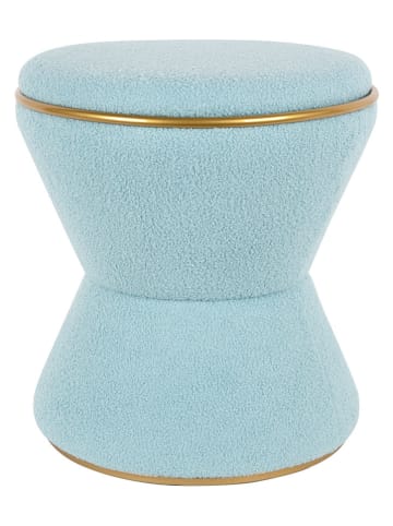Leitmotiv Pouf ''Gustar'' in Hellblau - (H)43 x Ø 38,5 mm