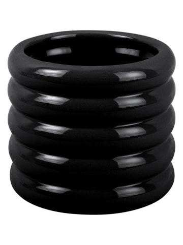 Present Time Bloempot "Bobbly Glazed" zwart - (H)13 x Ø 14,5 cm