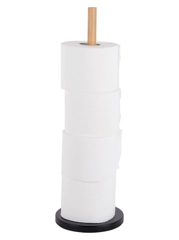 Present Time Stojak w kolorze czarno-beżowym na papier toaletowy - wys. 46 x Ø 15 cm