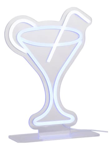 Leitmotiv LED-Dekoleuchte "Cocktail" in Blau - (B)21,8 x (H)30 cm