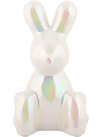 Present Time Dekoracja "Balloon Bunny" w kolorze białym - wys. 15 cm