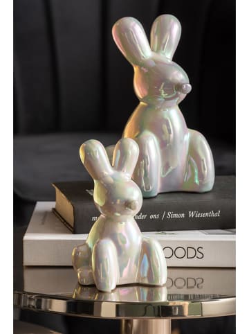 Present Time Dekoracja "Balloon Bunny" w kolorze białym - wys. 15 cm