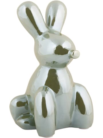 Present Time Dekoracja "Balloon Bunny" w kolorze zielonym - wys. 20 cm