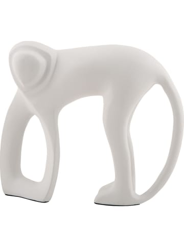 Present Time Dekoracja "Monkey" w kolorze białym - wys. 15 cm