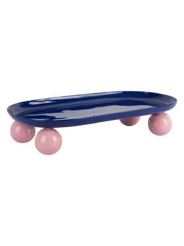 Present Time Dienblad ''Double Funky'' blauw - (B)39 x (H)6 x (D)16 cm