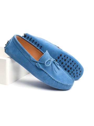 CHARLES & SMITH Leder-Mokassins "Johnny" in Hellblau
