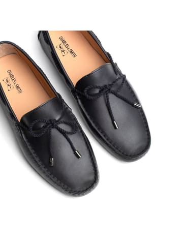 CHARLES & SMITH Leren mocassins "Butler" zwart