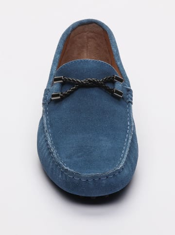 CHARLES & SMITH Leder-Mokassins "Tom" in Blau