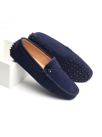 CHARLES & SMITH Leren mocassins "Alan" donkerblauw