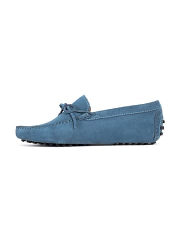 CHARLES & SMITH Leren mocassins "Johnny" lichtblauw