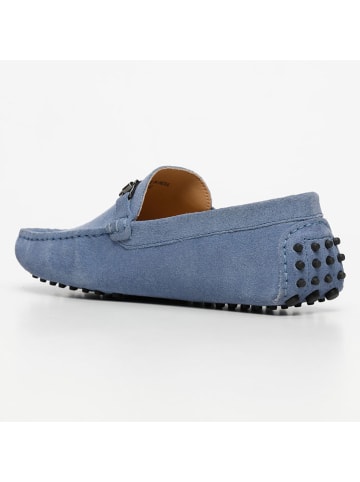 CHARLES & SMITH Leren mocassins "Luke" lichtblauw