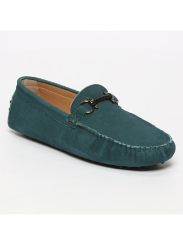 CHARLES & SMITH Leren mocassins turquoise