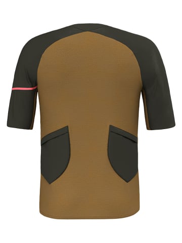 Salewa Koszulka kolarska "Vento Merino" w kolorze khaki