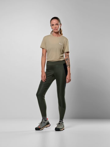 Salewa Legginsy trekkingowe "Puez Hemp" w kolorze khaki