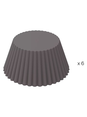 Silkomart Silikonowe foremki (6 szt.) w kolorze szarym do muffinek - Ø 6,8 cm