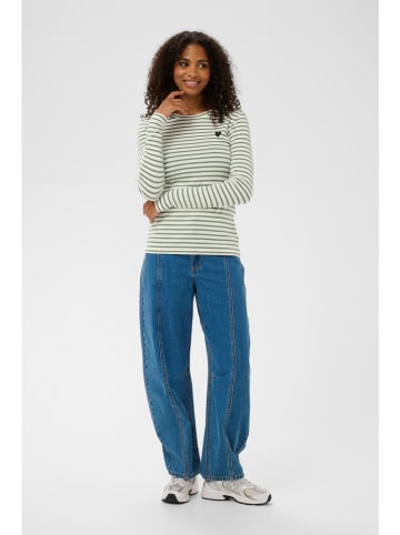 Kaffe Longsleeve crème/groen
