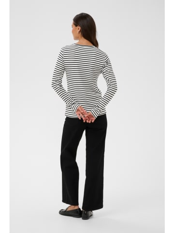 Kaffe Longsleeve in Weiß/ Schwarz