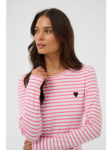 Kaffe Longsleeve in Creme/ Pink