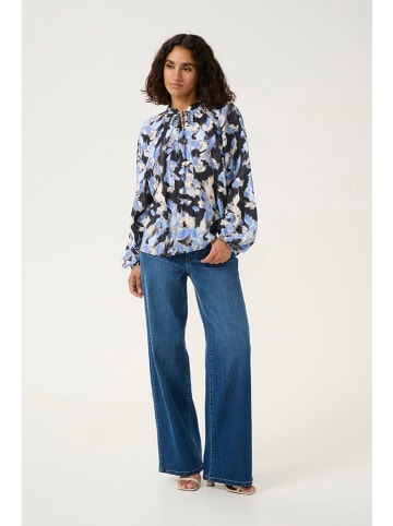 Kaffe Bluse "Victoria" in Hellblau/ Schwarz