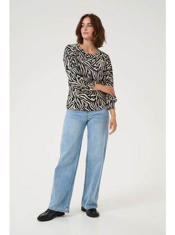 Kaffe Longsleeve "Lvanna" in Schwarz/ Creme