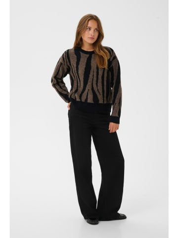 Kaffe Pullover in Schwarz/ Braun