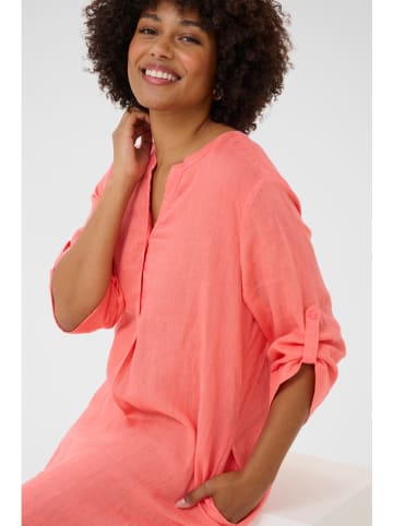 Kaffe Leinen-Kleid in Orange