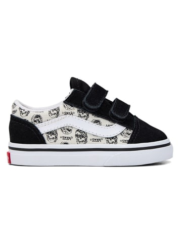 Vans Leder-Sneakers "Old Skool V" in Weiß/ Schwarz