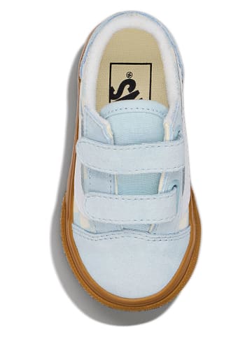 Vans Skórzane sneakersy "Old Skool V" w kolorze błękitnym