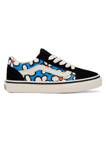 Vans Leder-Sneakers "Old Skool" in Weiß/ Blau/ Schwarz
