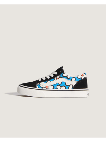 Vans Leder-Sneakers "Old Skool" in Weiß/ Blau/ Schwarz