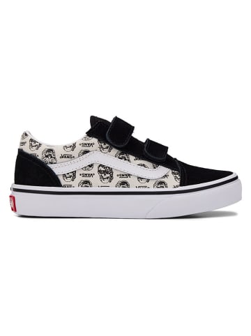 Vans Leder-Sneakers "Old Skool V" in Weiß/ Schwarz