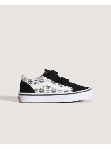 Vans Leder-Sneakers "Old Skool V" in Weiß/ Schwarz