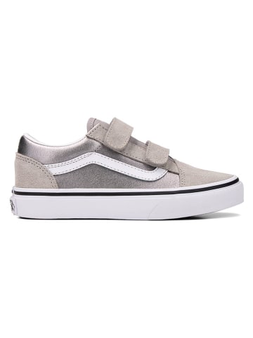 Vans Leder-Sneakers "Old Skool V" in Grau/ Silber