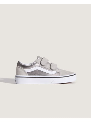 Vans Leder-Sneakers "Old Skool V" in Grau/ Silber