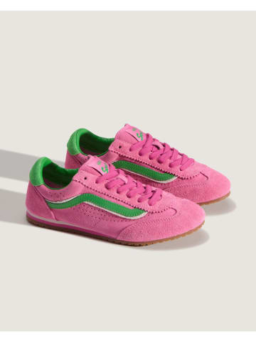 Vans Leder-Sneakers "Super Lowpro" in Pink/ Grün