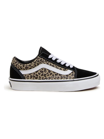 Vans Leder-Sneakers "Old Skool" in Schwarz/ Beige