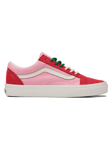 Vans Leder-Sneakers "Old Skool" in Rosa/ Rot