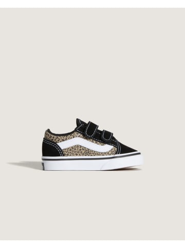 Vans Skórzane sneakersy "Old Skool V" w kolorze czarno-beżowym