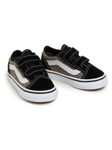 Vans Skórzane sneakersy "Old Skool V" w kolorze czarno-beżowym