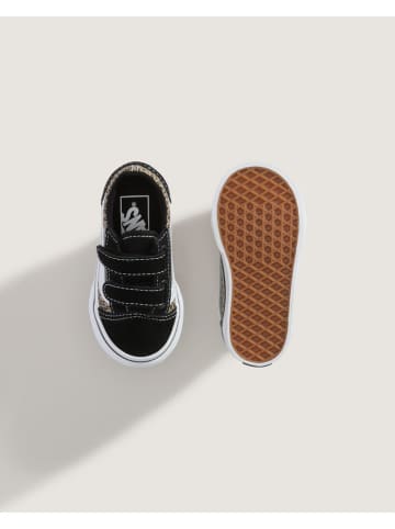 Vans Leder-Sneakers "Old Skool V" in Schwarz/ Beige